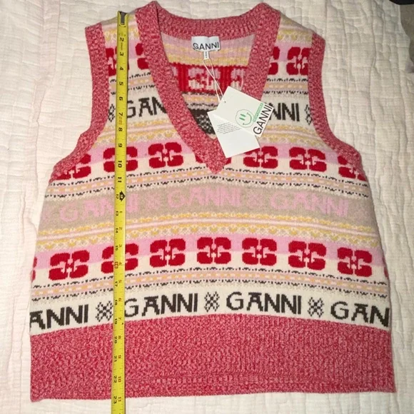Ganni V-Neck Sweater Vest NWT - Picture 6 of 7